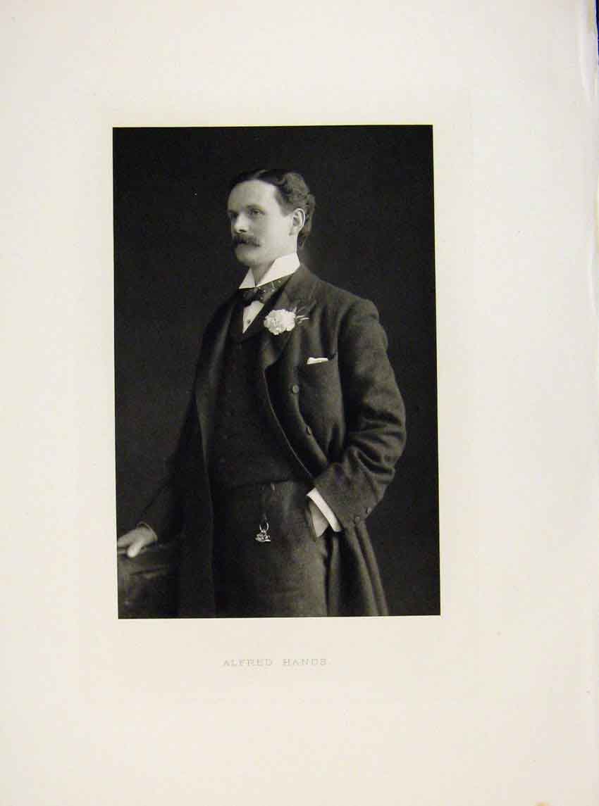 Original Old Antique Print London Men Alfred Hands Portrait C1898 19th