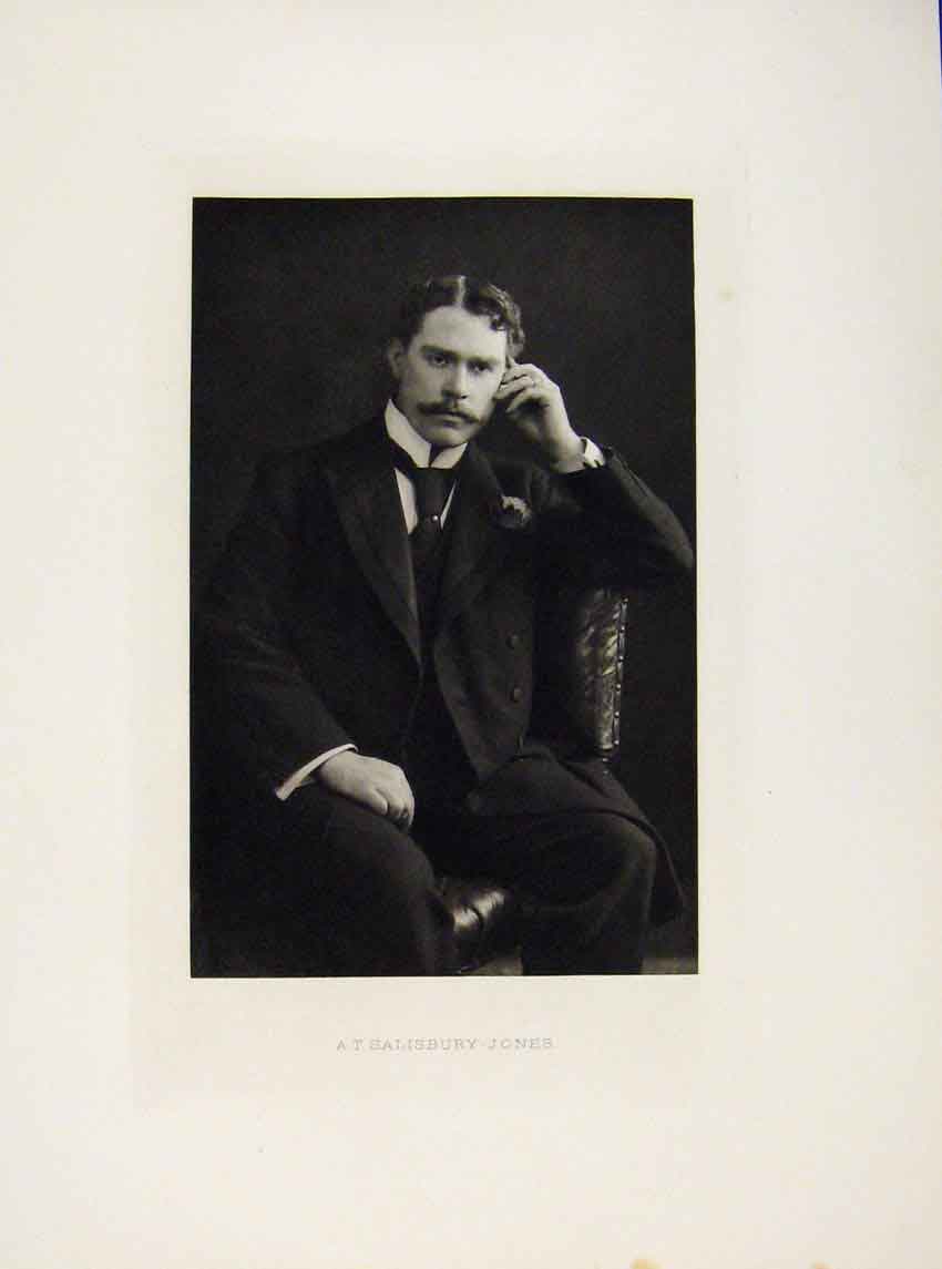 Original Old Antique Print London Men Salisbury Jones Portrait C1898 Victorian
