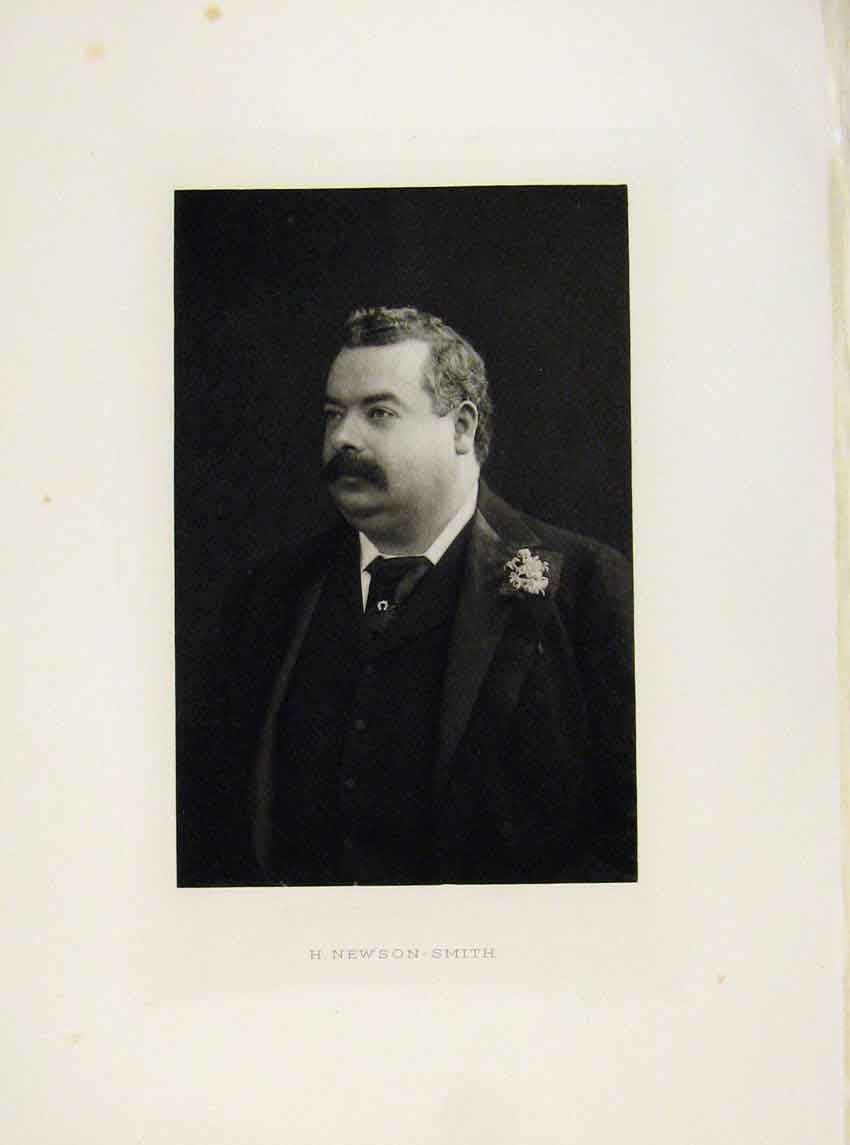 Original Old Antique Print London Men Newton Smith Portrait C1898 19th