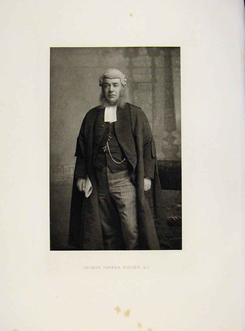Original Old Antique Print London Men George Parker Bidder Portrait C1898 19th