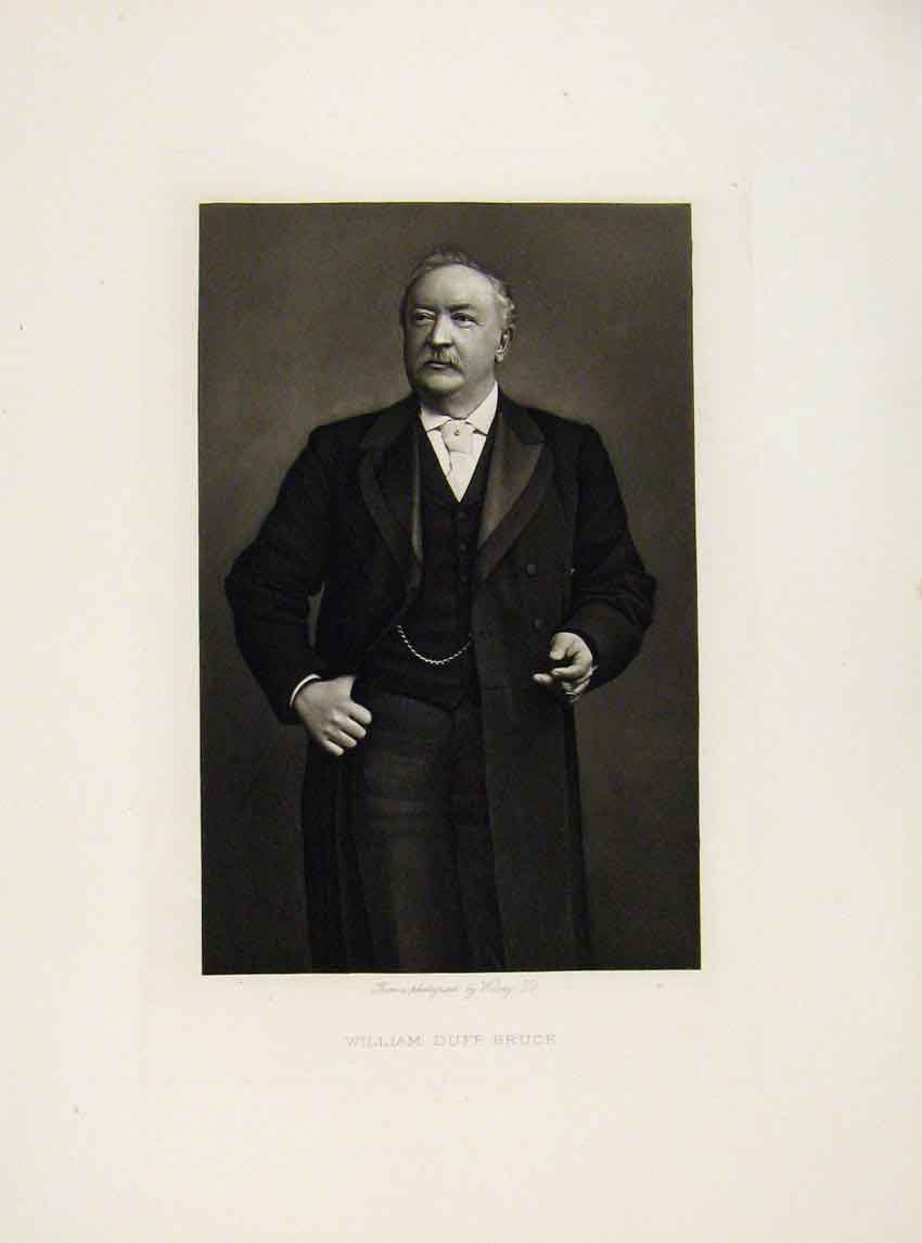 Original Old Antique Print London Men William Duff Bruce Portrait C1898 19th