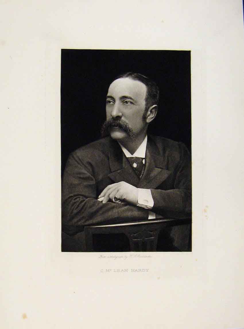 Original Old Antique Print London Men Mc Lean Hardy Portrait C1898 Victorian