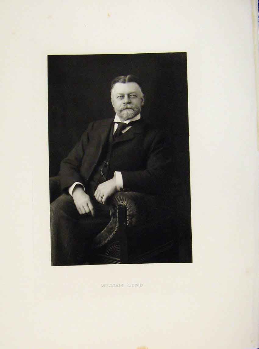 Original Old Antique Print London Men William Lund Portrait C1898 19th