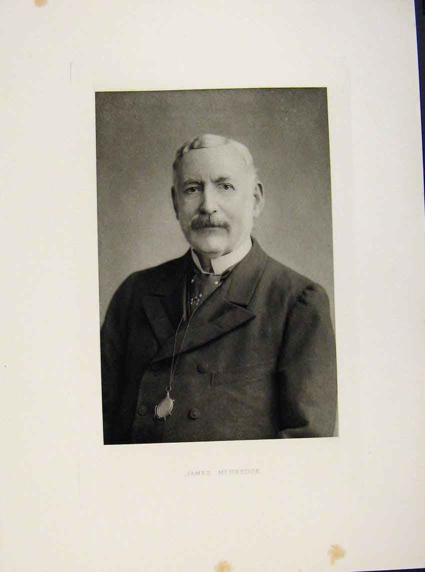 Original Old Antique Print London Men James Mc Gregor Portrait C1898 Victorian