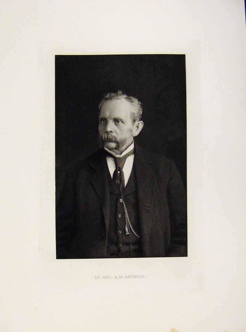 Original Old Antique Print London Men Lt Col A Arthur Portrait C1898 Victorian