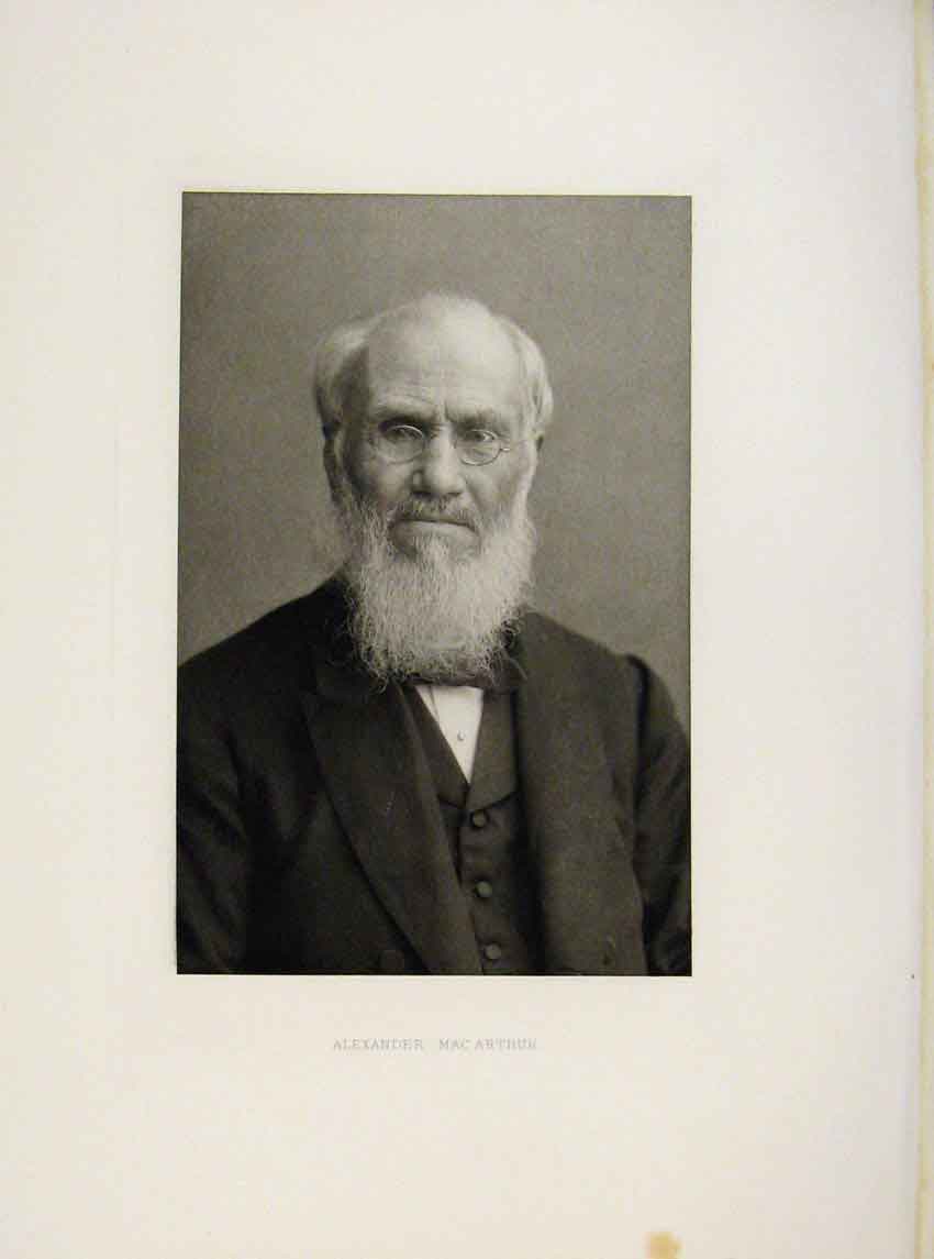 Original Old Antique Print London Men Alexander Mac Arthur Portrait C1898 19th