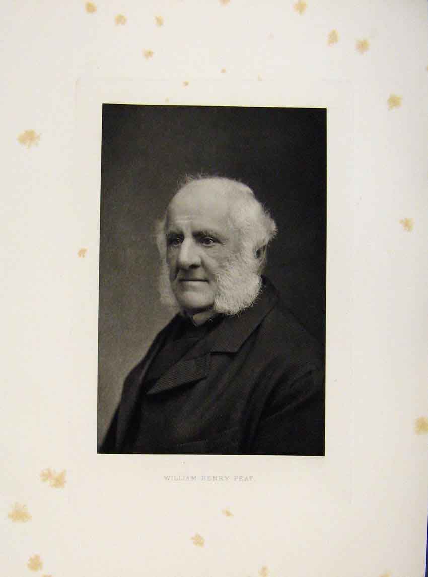 Original Old Antique Print London Men William Henry Peat Portrait C1898 19th