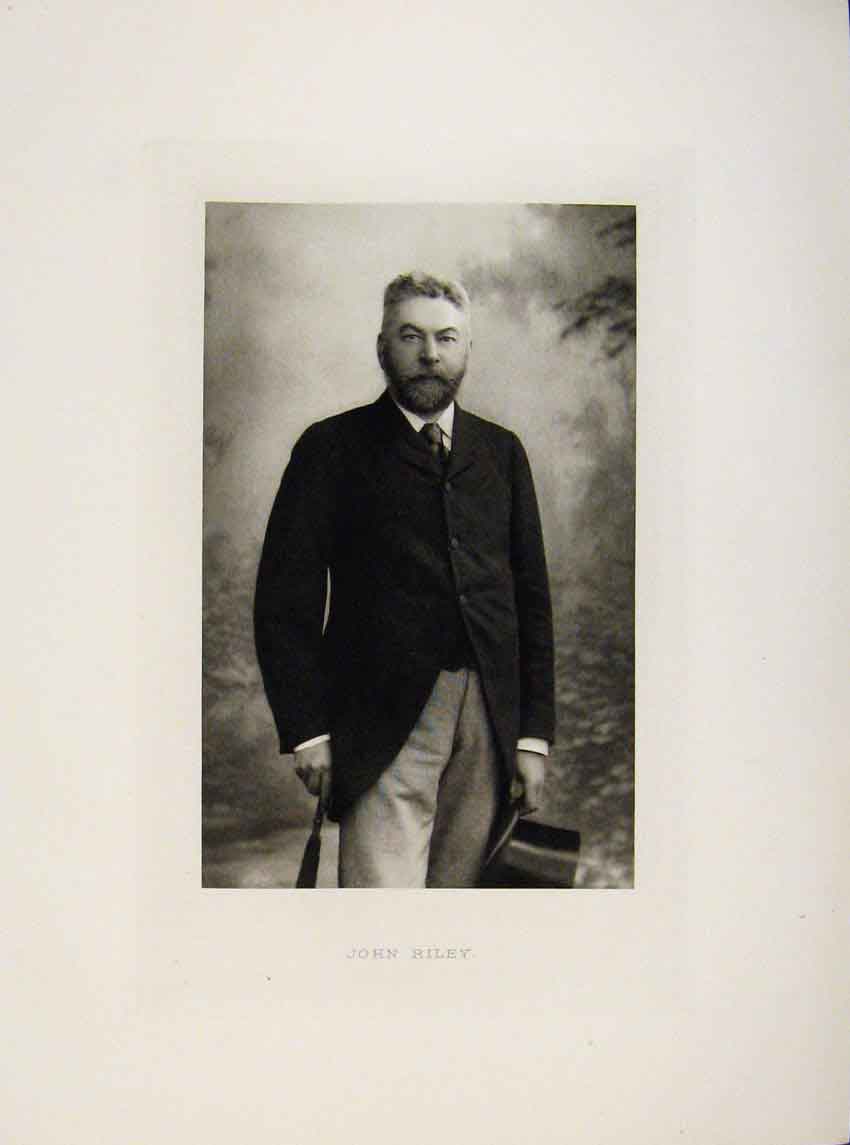Original Old Antique Print London Men John Riley Portrait C1898 Art Victorian