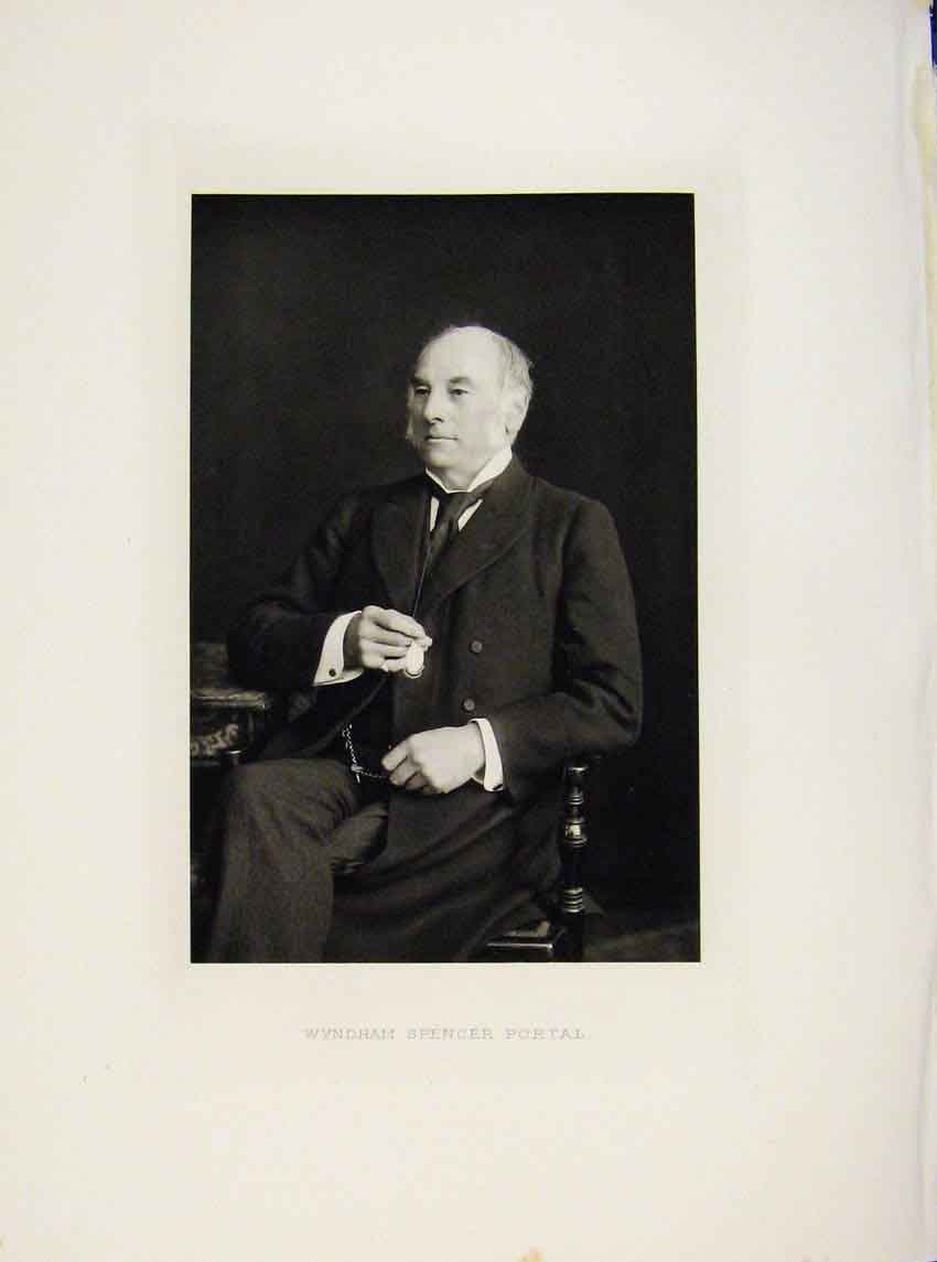 Original Old Antique Print London Men Wyndham Spencer Portal Portrait C1898 Art