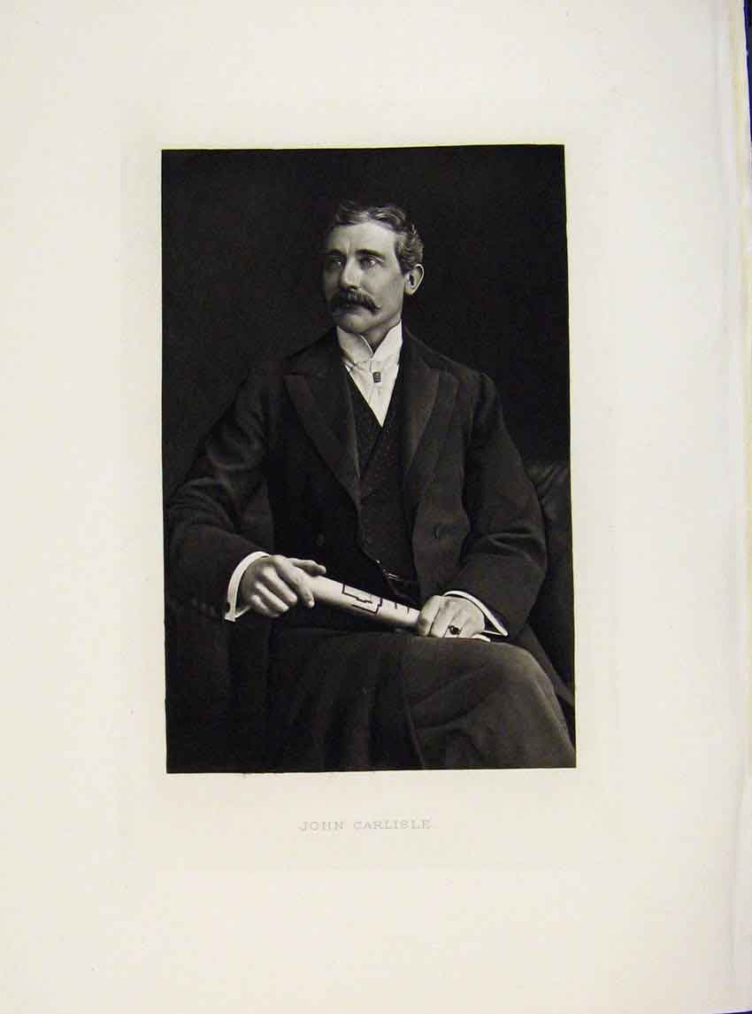 Original Old Antique Print London Men John Carlisle Portrait C1989 20th Century