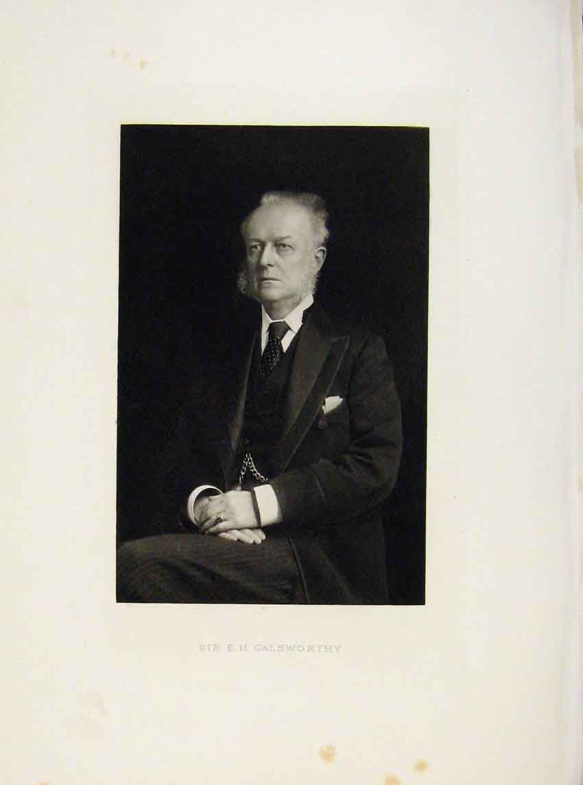 Original Old Antique Print London Men Sir E H Galsworthy Portrait C1898 19th