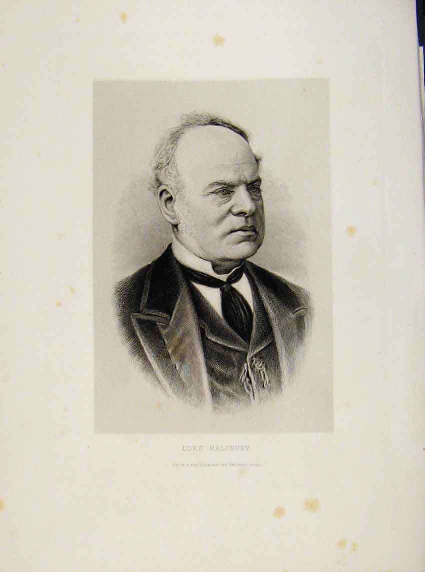 Original Old Antique Print London Men Lord Halsbury Portrait C1898 Victorian