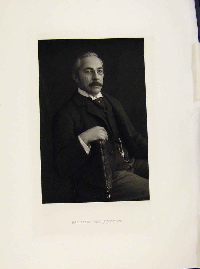 Original Old Antique Print Richard Pennington Fine Art Portrait 1898 Victorian