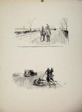 Original Old Antique Print Leicetershire Roads Drawing By Lionel Edwards