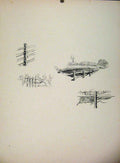 Original Old Antique Print Wire Posts On The Landing Side By Lionel Edwards