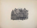 Original Old Antique Print Place De Lhoetel De Ville Brussles C1875 Sketch 19th