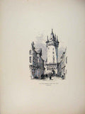 Original Old Antique Print Germany C1875 Eschenheimer Tower Gate Frankfort 19th