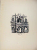 Original Old Antique Print Brunswick Germany C1875 Proce A House Sketch Art 19th