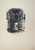 Original Old Antique Print Queen Margarets Bower Linlithgow Sketch C1875 19th