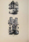Original Old Antique Print Ghent C1875 On The Canal Castle Counts Flanders Art