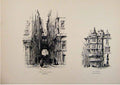 Original Old Antique Print Frankfort Juden Gasse Houses C1875 Sketches Victorian