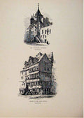 Old Antique Print Canongate Tolbooth Rouses In High Street Edinburgh 1875 19th