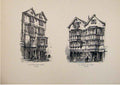 Original Old Antique Print Houses North Fore Street Exeter England C1875 19th