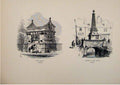 Original Old Antique Print Conduit Obelisk On Bridge Lincoln England C1875 19th