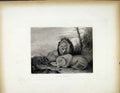 Original Old Antique Print Lion Lioness Resting Fine Art C1843 19th