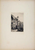 Original Old Antique Print House Alva Ghent Belgium Etching C1877 19th