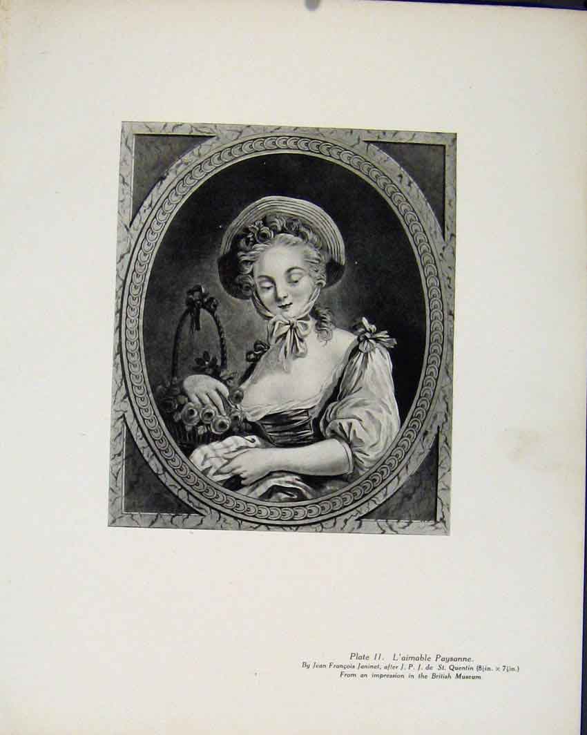 Original Old Antique Print Laimable Paysanne By J Francois Limited Edition