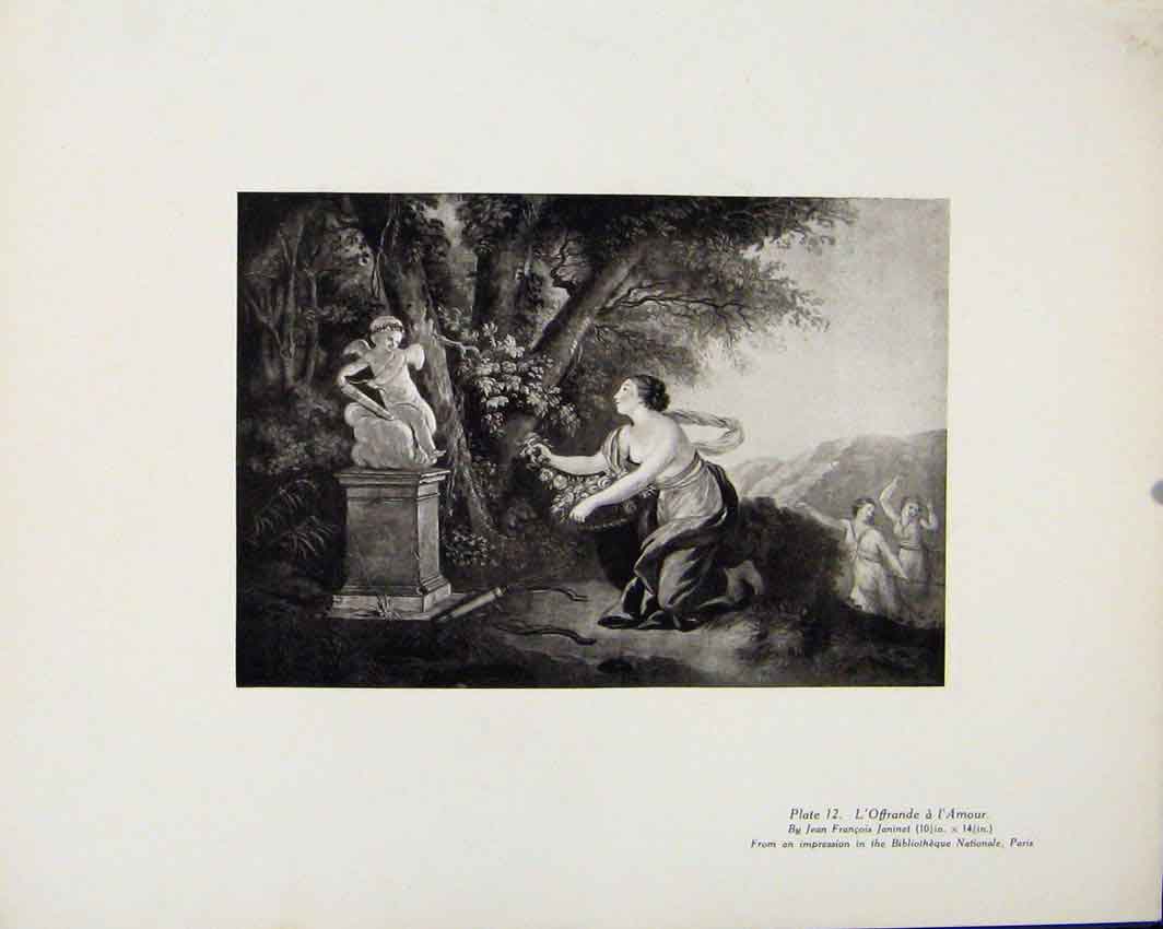 Original Old Antique Print Limited Edition Loffrande A Lamour By J Francois