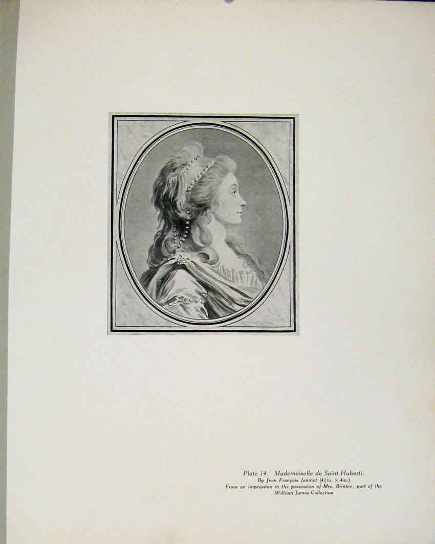 Original Old Antique Print Mademoiselle De Saint Huberti Limited Edition