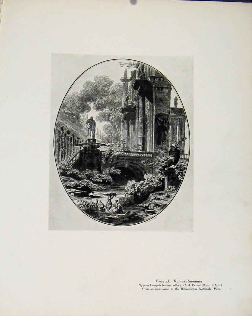 Original Old Antique Print Ruines Romaines By J Francois Limited Edition