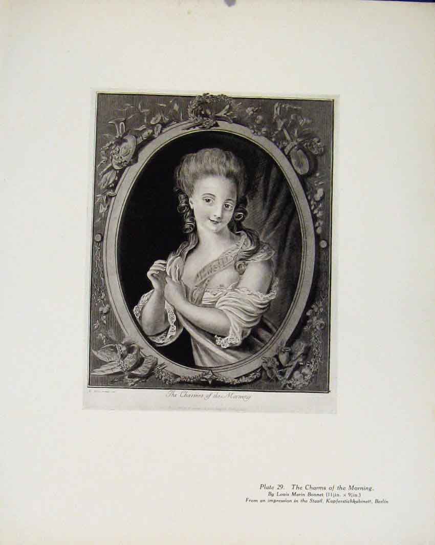 Original Old Antique Print Limited Edition By L Bonnet Art Charms The Morning