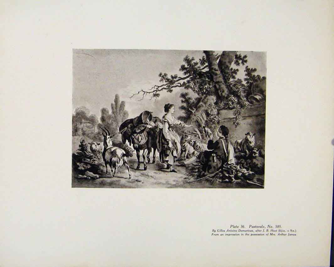 Original Old Antique Print Limited Edition By Filles Demarteau Pastorale No 585