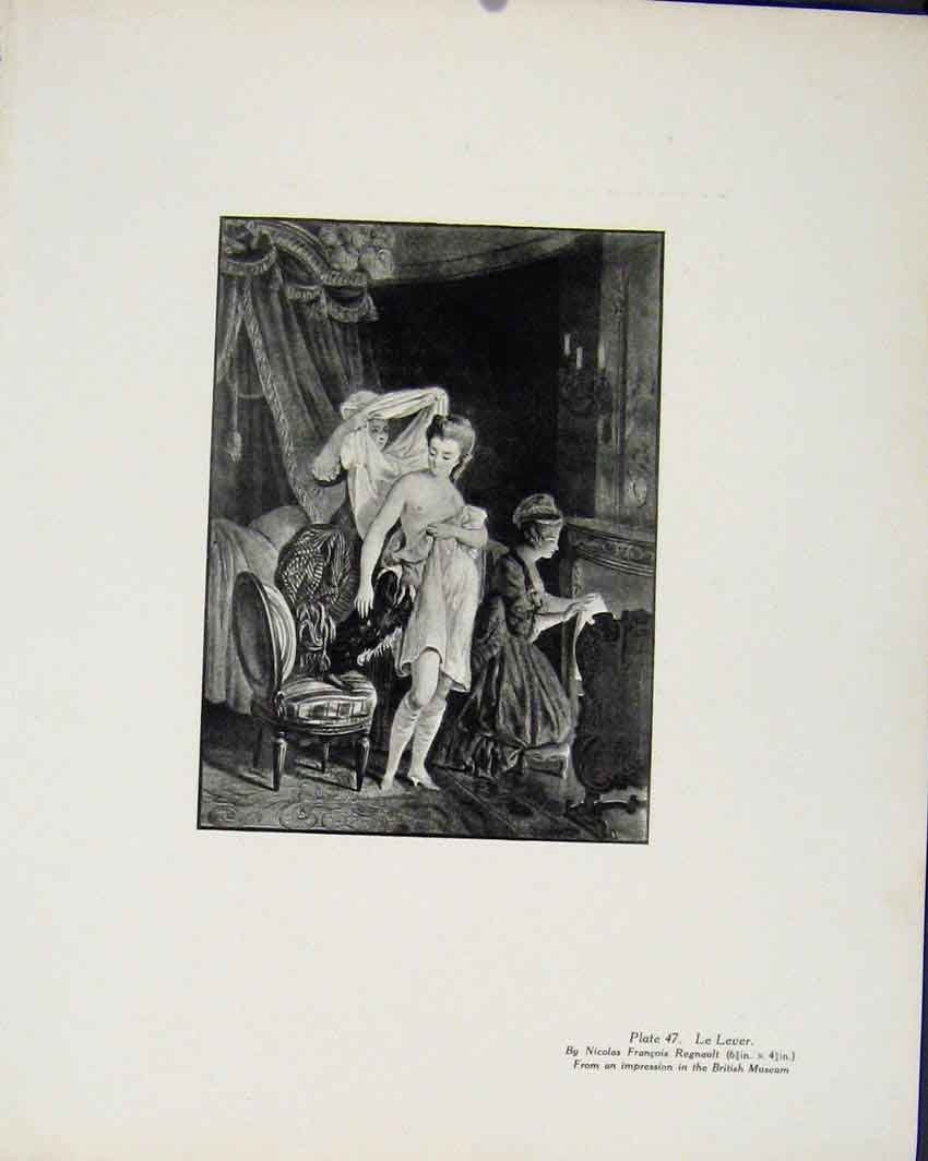 Original Old Antique Print Le Lever By N Francois Limited Edition Art