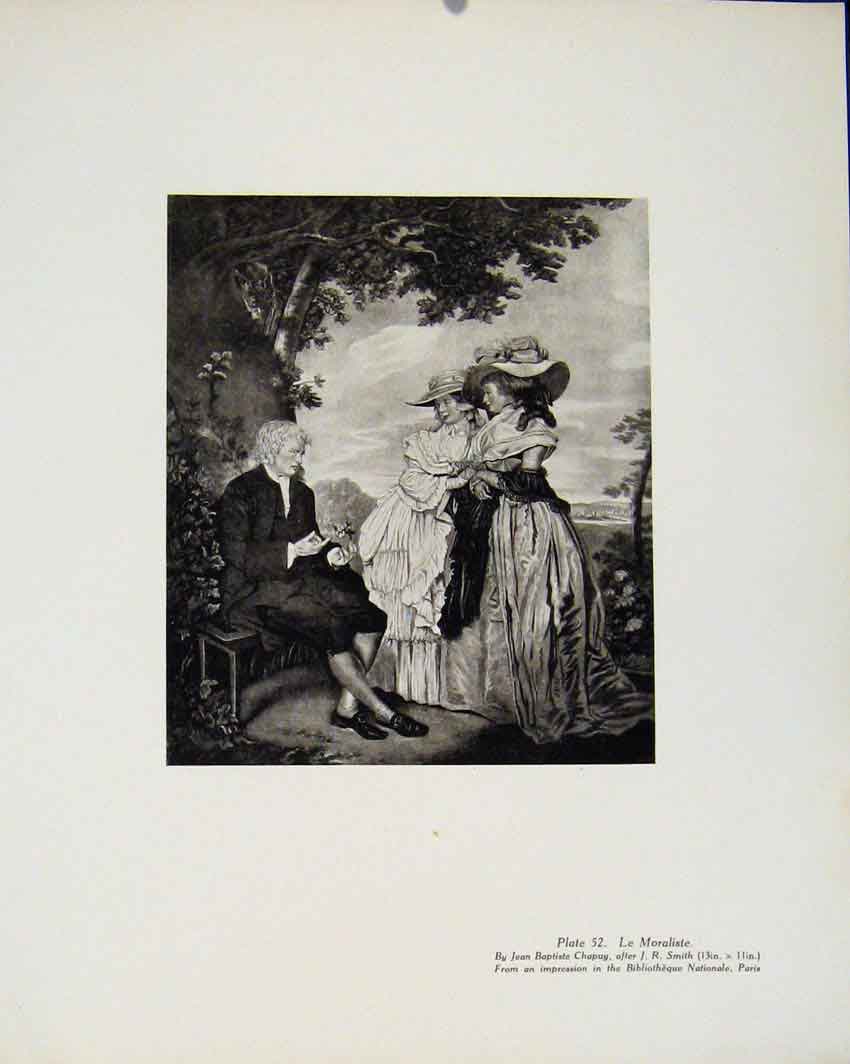 Original Old Antique Print Limited Edition Le Moraliste By J Chapuy Art