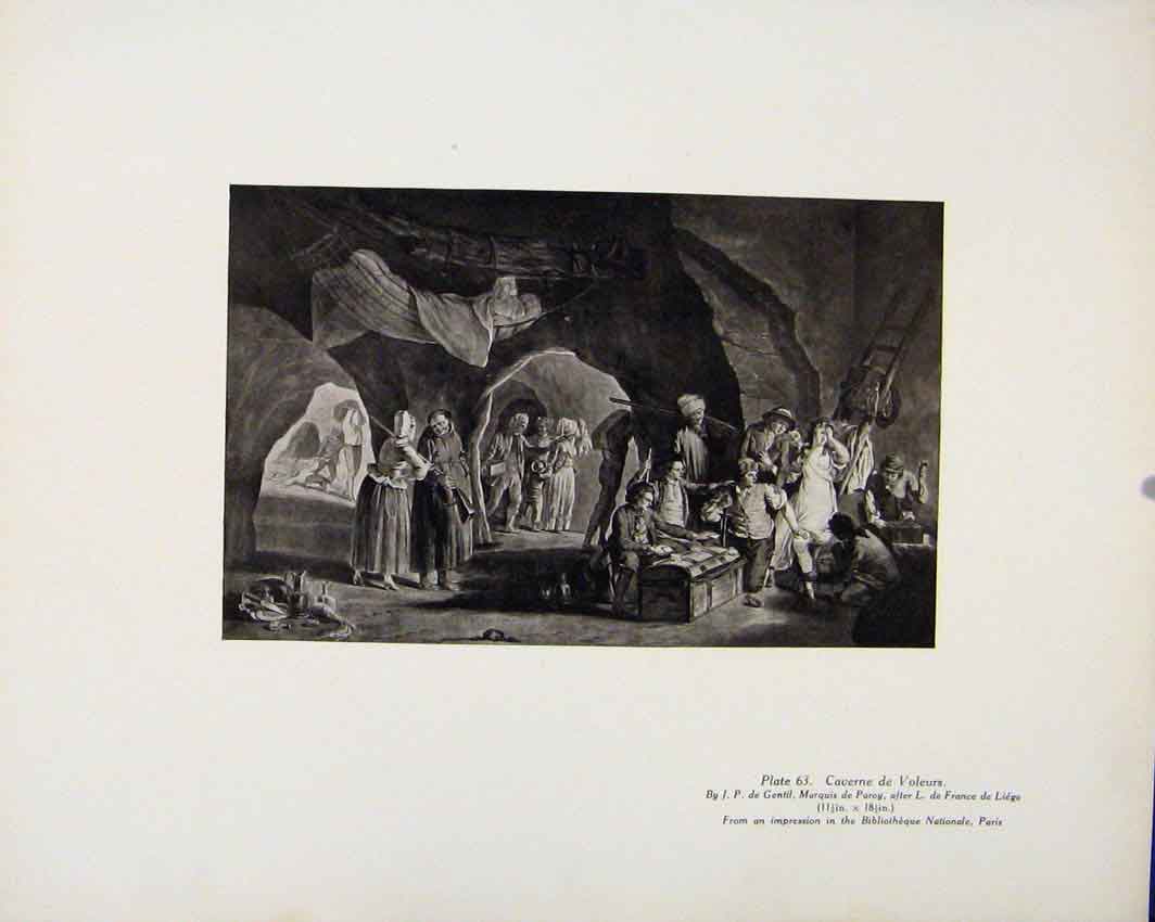Original Old Antique Print Caverne De Voleurs Limited Edition
