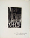 Original Old Antique Print Limited Edition Le Peuple Parcourant Les Rues
