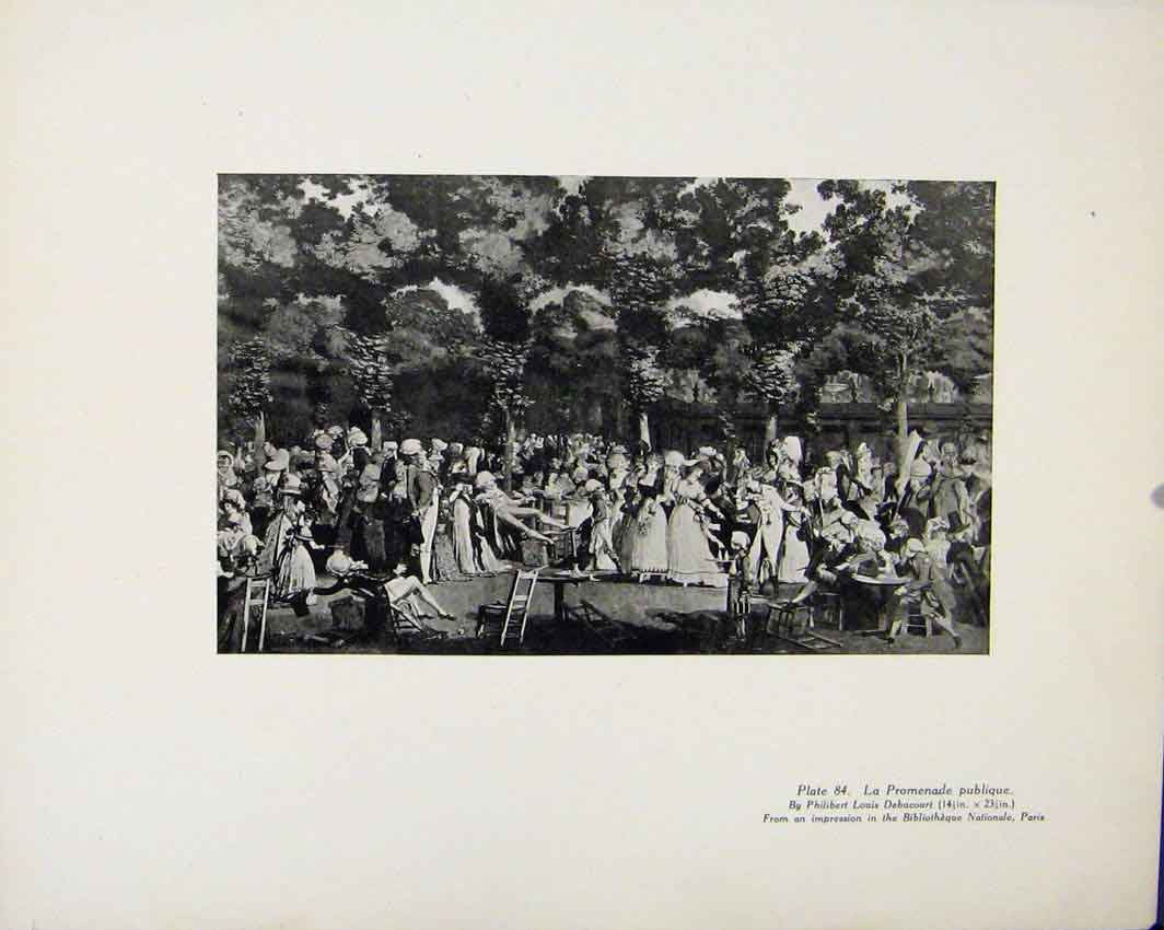 Original Old Antique Print La Promendage Publique Limited Edition Art