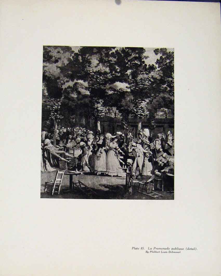 Original Old Antique Print Limited Edition La Promenade Publique Details