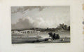 Original Old Antique Print Rochester Castle Bridge C1849 England Art Victorian