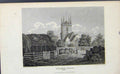 Original Old Antique Print Susex England Art C1849 Haylsham Church Victorian