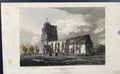 Original Old Antique Print Scarborough Castle Yorkshire England C1849 Victorian