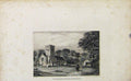 Original Old Antique Print Willesden Church Middlesex C1849 Art 19th