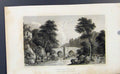 Original Old Antique Print Saugh Bridge River Plym Devonshire C1849 Victorian
