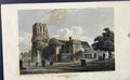 Original Old Antique Print Tottenham Church Middlesex C1849 19th