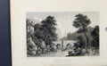 Original Old Antique Print Shaugh Bridge River Plym Devonshire England