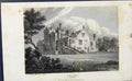 Original Old Antique Print New Hall Yorkshire England C1849 Fine Art Victorian